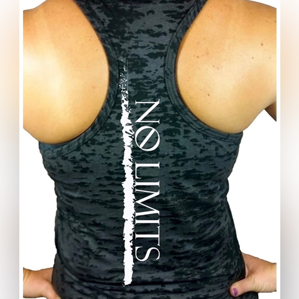 Shine Athletica ‘No Limits’ burnout racerback tank. Size large